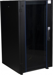 DR-700001 - 19" шкаф напольный телекоммуникационный (дверь: стекло; цвет: черный)