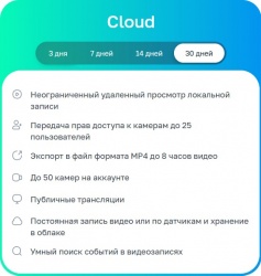 Cloud 30_12 - Лицензионный код на ПО одной камеры на 12 месяцев