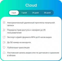 Cloud 3_3 not IVD - Лицензионный код на ПО одной камеры на 3 месяца