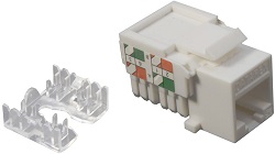 DR-5102 Розеточный модуль Keystone кат.5e, UTP, 1xRJ45, T568A/B, белый