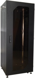 ТШ-306060Ч7 - 19" шкаф напольный телекоммуникационный на 7 приборов (стенка: стекло; цвет: черный)