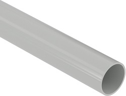 63950 | Труба ПВХ жёсткая гладкая д.50мм, лёгкая, 3м, цвет серый