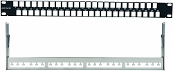 27B-00-48BL, Коммутационная панель 19” наборная, UTP, 1U, 48 портов, черный