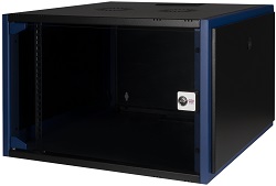 DR-600021 - 19" шкаф настенный телекоммуникационный (дверь: стекло; цвет: черный)